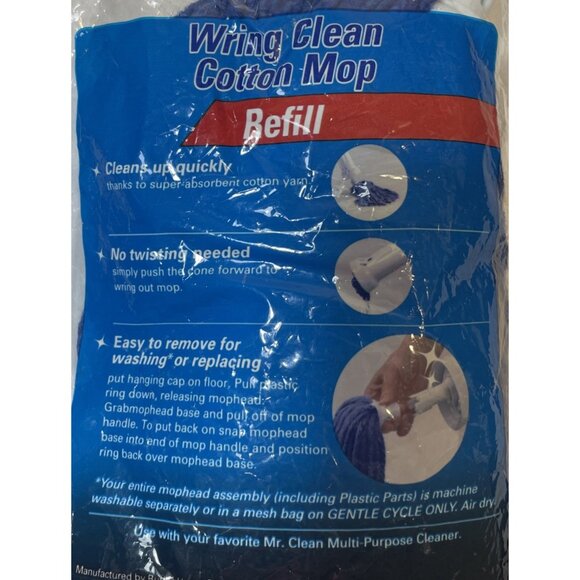 Mr. Clean Wring Clean Cotton Mop Head Blue Refill 446999 - Picture 4 of 4
